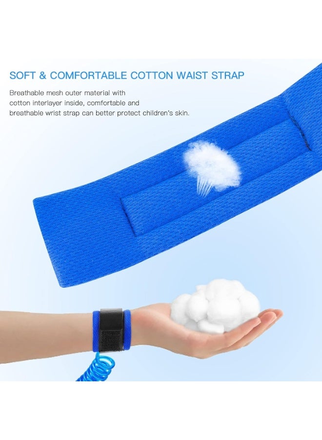 سوار أمان مانع للضياع للأطفال والرضع مزود بحبل مطاطي ستانلس ستيل قابل للتمدد حتى 1.5 متر مع دوران 360 درجة – Anti Lost Wrist Link Safety Strap لتأمين الأطفال أثناء المشي والسفر والتسوق والتنزه – حزام معصم ناعم ومريح قابل للتعديل للأطفال والبالغين مصنوع من خامات آمنة ومبطنة للإستخدام الخارجي والداخلي ومنع ابتعاد الطفل مع الحفاظ على حريته وأمانه - أزرق - Image 5